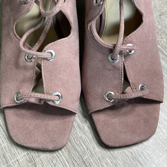 VINCE CAMUTO Mauve Suede Open Toe Strappy Heels Women’s - Picture 12 of 13
